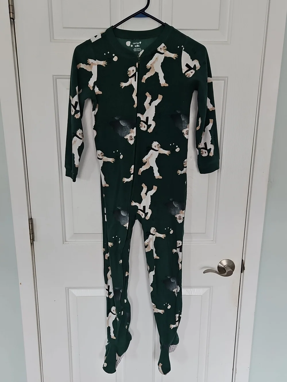 Carter's Forest Green Pattern Footed Pajama One-Piece